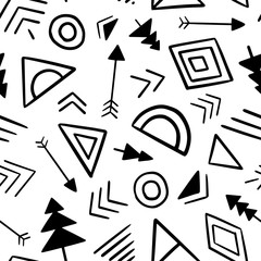 Tribal Abstract seamless repeat pattern. Vector illustration background. For print, textile, web, home decor, fashion, surface, graphic design