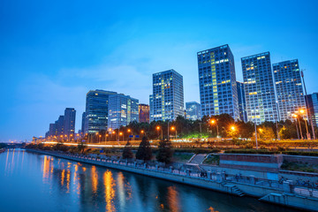 Obraz premium Beijing, China CBD city skyline.