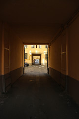 Endless archs in the yards of saint petersburg, Russia