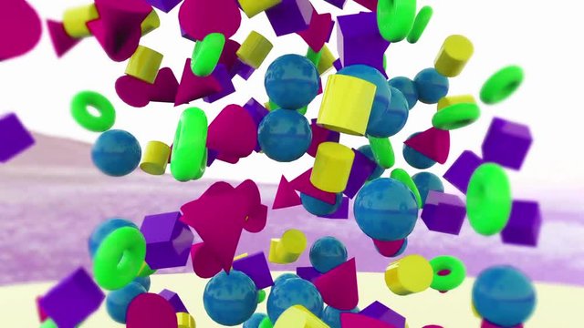 torus square triangle sphere particle animation