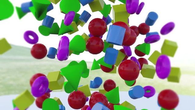 torus square triangle sphere particle animation