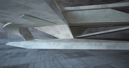 Fototapeta premium Abstract architectural brown and beige concrete interior of a minimalist house. 3D illustration and rendering