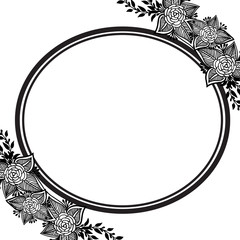 Decoration floral frame, drawing unique of flower and leaf, for various of cards. Vector