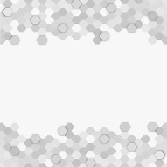 Vector banner consisting of grey honeycomb tiles