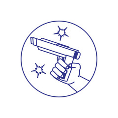 hand with gun weapon video game device