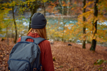 woman in autumn park