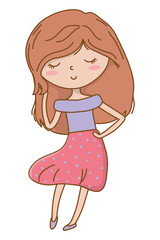 Teenager girl cartoon design vector illustrator
