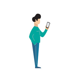 people outline illustration using mobile phone