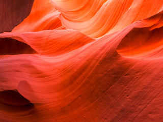shot of a red lower antelope canyon wall