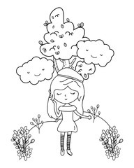 Teenager girl cartoon design vector illustrator