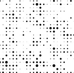Texture of black dots on white background. Monochrome halftone comic.