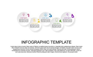 	 Timeline circle infographic template 5 options or steps.