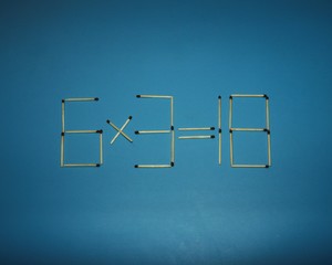 wooden matches compiled task six multiplication by three equals eighteen