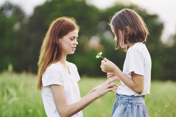 mother and daughter in the park