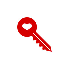 Key heart icon graphic design template vector illustration