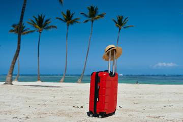 suitcase on beach