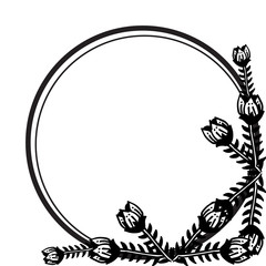 Floral frame with feature unique, for various design of cards. Vector