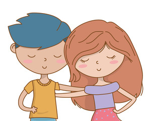 Teenager boy and girl cartoon design