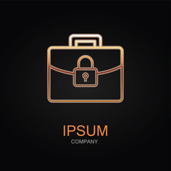 Obraz premium Data security vector icon. Design logo element. Isolated on black background.