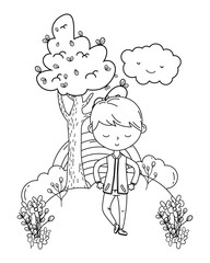 Teenager boy cartoon design vector illustrator