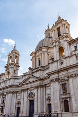 Fototapeta na wymiar View of Sant Agnese Church in the Piazza Navona - Rome, Italy.