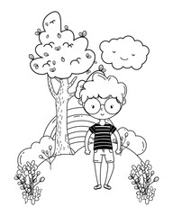 Teenager boy cartoon design vector illustrator