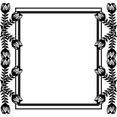 Art modern with design floral frame, isolated on a white backdrop. Vector