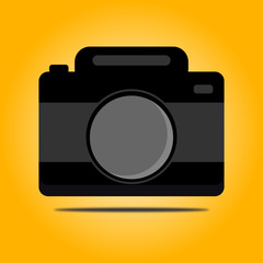 digital camera with orange background