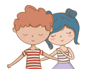Teenager boy and girl cartoon design