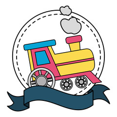 cute train toy isolated icon