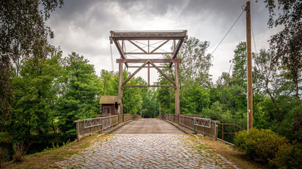 hölzerne Zugbrücke bei Briescht Ansicht von vorn