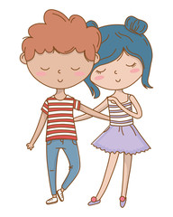 Teenager boy and girl cartoon design