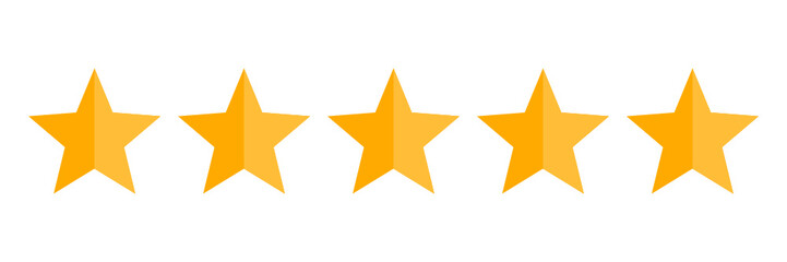 Five stars rating vector icon