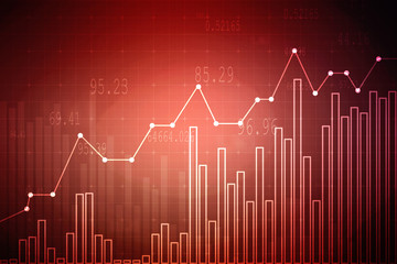 2d rendering Stock market online business concept. business Graph 