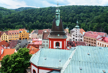 Turm der Kirche Stankt Wenzel in Loket
