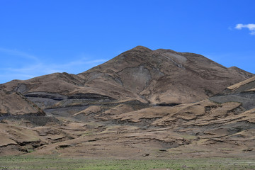 China, Tibetan Autonomous region. Summer mountain landscape near the town of Shigatse