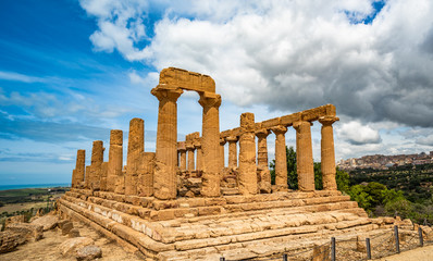 Fototapeta na wymiar Temple of Juno in the Valley of the Temples, Agrigento, Sicily, Italy