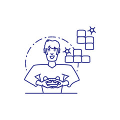 young boy using video game control