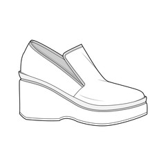 Shoes fashion flat sketch template