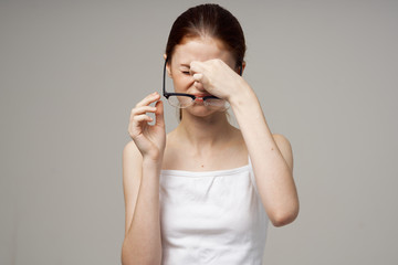 portrait of young woman with glasses