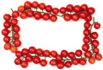 frame made of red beads isolated on white