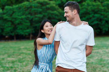 young couple in the park