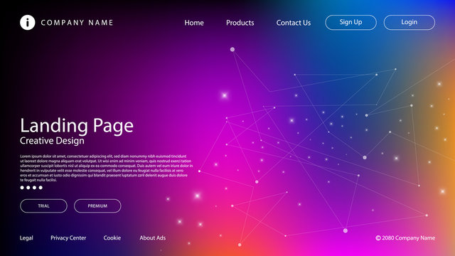 Abstract modern graphic element. Dynamical colored forms and waves. Gradient abstract banner with flowing liquid shapes. Template for the design of a website landing page or background.