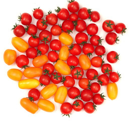 cherry tomatoes on white background