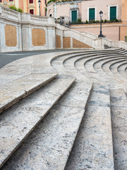 Obraz premium wide angle view to steps of spanish stair in Rome in Italy