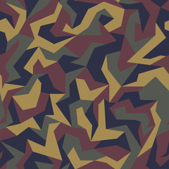 Geometric camouflage seamless pattern. Abstract modern military urban texture. Camo background. Vector 