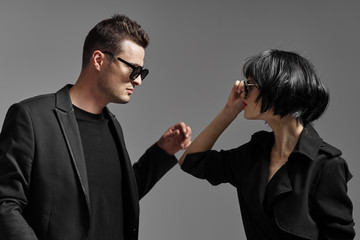 man and woman shaking hands