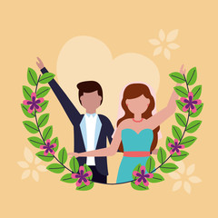 flat design wedding people image