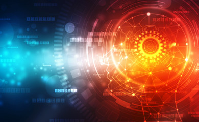 Abstract Artificial intelligence. Creative Brain Concept, Technology web background. Virtual concept, futuristic abstract background