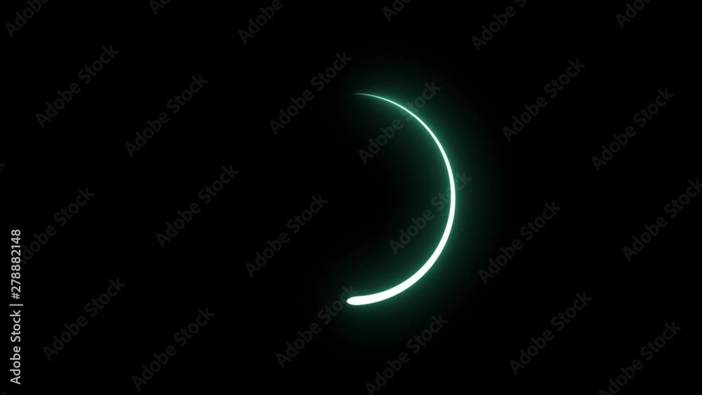 Wall mural animated preloader for computer programmes and mobile apps. modern white with green glowing preloade